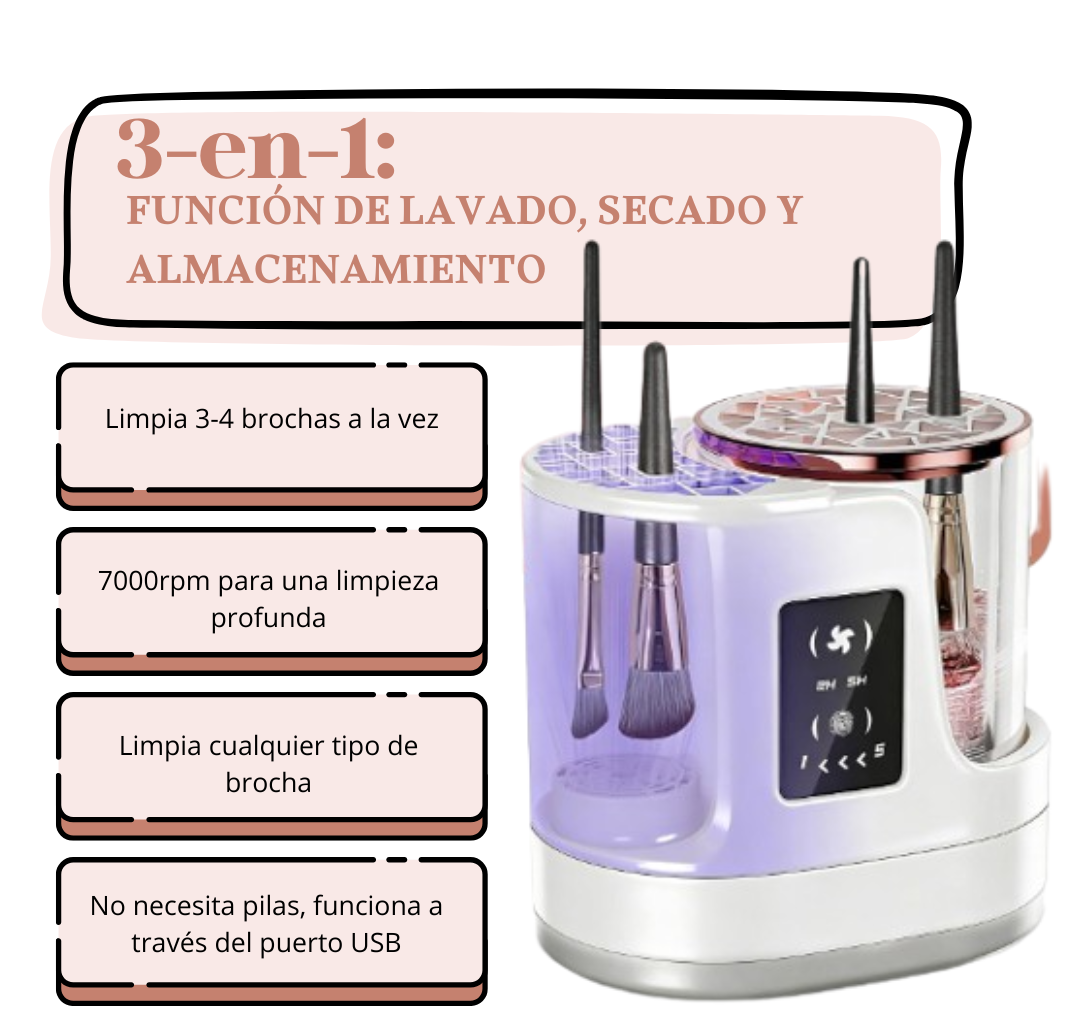 LIMPIADOR ELÉCTRICO DE BROCHAS DE MAQUILLAJE